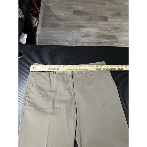 Aspesi Women’s Khaki Trouser Pants Pleated Tan Size 46 - Picture 4 of 11